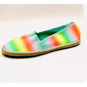 BP Womens Loafer Multicolor Tie Dye Espadrille Flat Heel Slip On Round Toe,  8.5